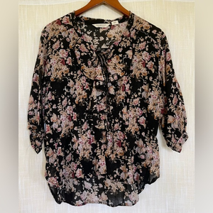 BOHO•Denim & Supply‎ Ralph Lauren•100% Cotton•Ruffle Top•Sz MEDIUM